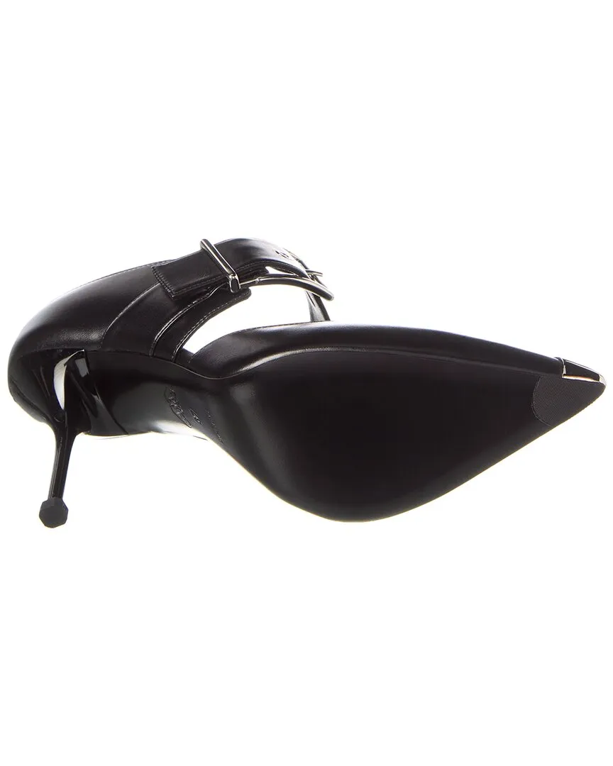 Alexander McQueen Punk Buckle Leather Mule