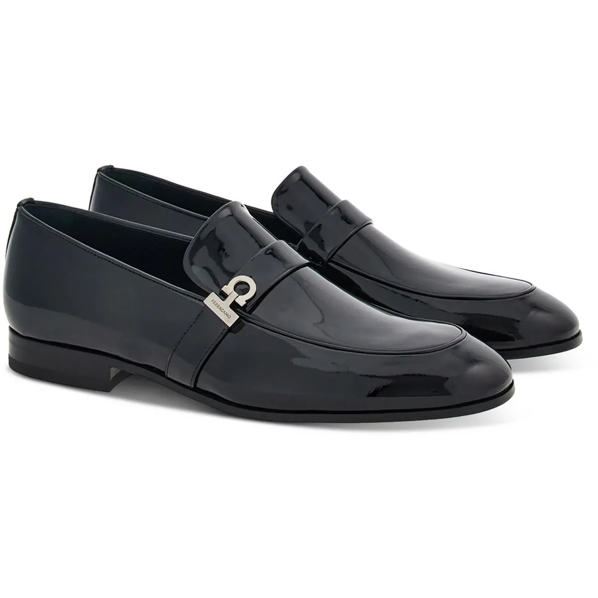 Deal Mens Solid Patent Loafers