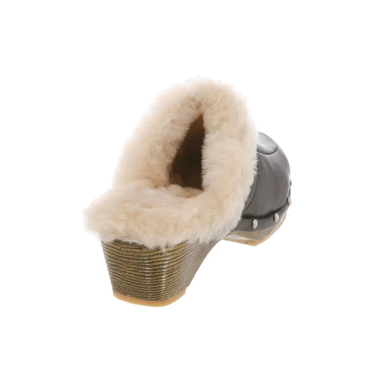 Ladies Monica Leather Clog In Coffee