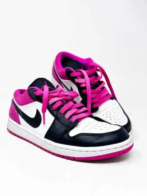 Nike Size 8 Bk/Wh/Pk Color Block Lace-Up AS IS Shoes Sneakers
