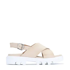 PLUMA LEATHER SLING BACK SANDALS