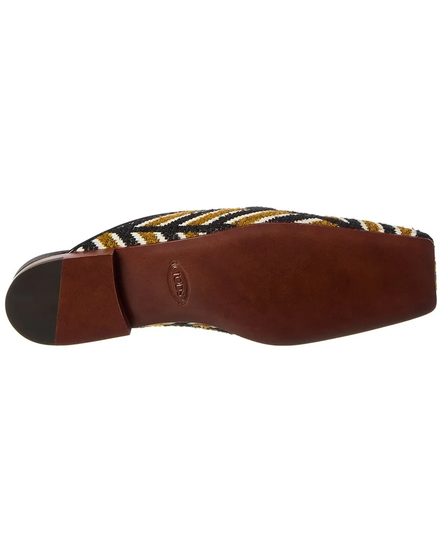 TOD��s Canvas & Patent Mule