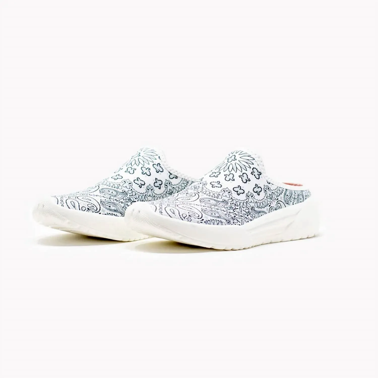 Women's Sport Mule In White Bandana