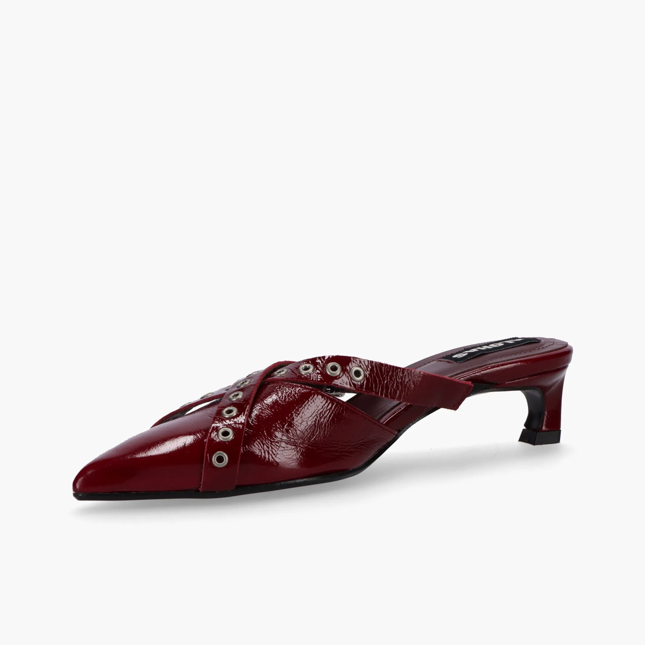 Zyra Onix Burgundy Leather Mules