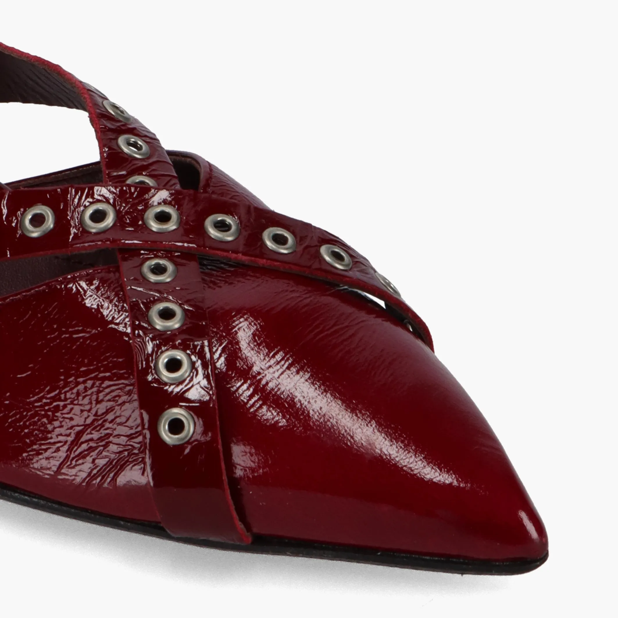 Zyra Onix Burgundy Leather Mules